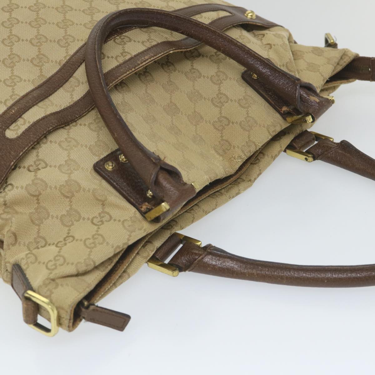 GUCCI GG Canvas Tote Bag 2way Beige 115525 203989 58799