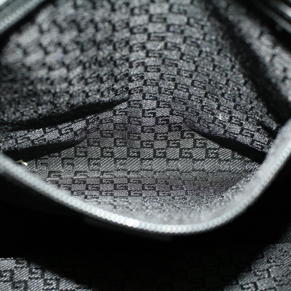 GUCCI Chain Hand Bag Nylon Black 115517 58800