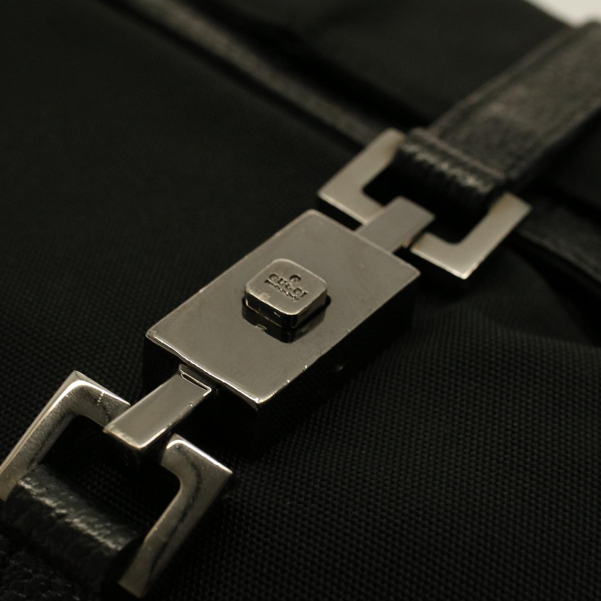 GUCCI Jackie Shoulder Bag Nylon Black 58805