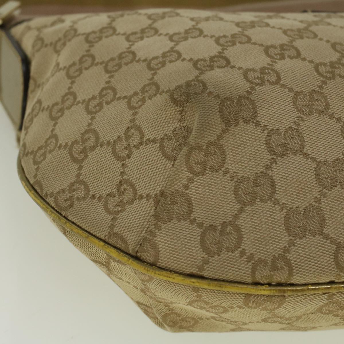 GUCCI GG Canvas Sherry Line Shoulder Bag Beige Gold 181092 58807