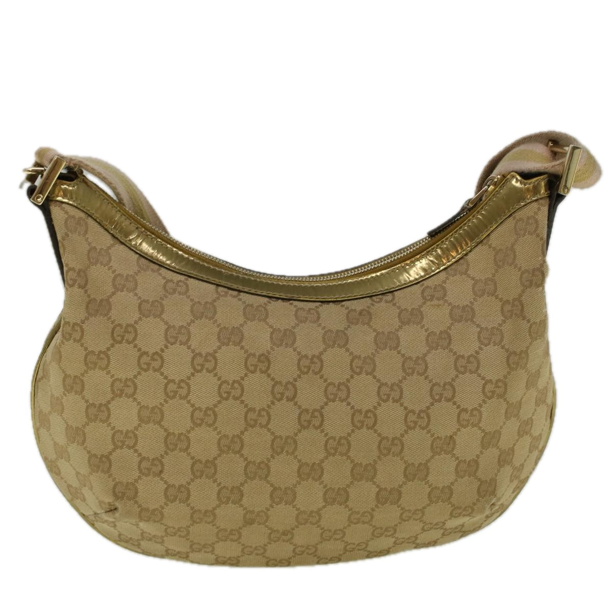 GUCCI GG Canvas Sherry Line Shoulder Bag Beige Gold 181092 58807