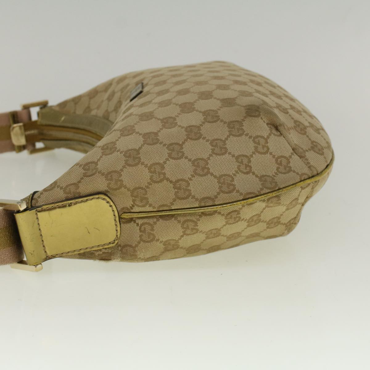 GUCCI GG Canvas Sherry Line Shoulder Bag Beige Gold 181092 58807