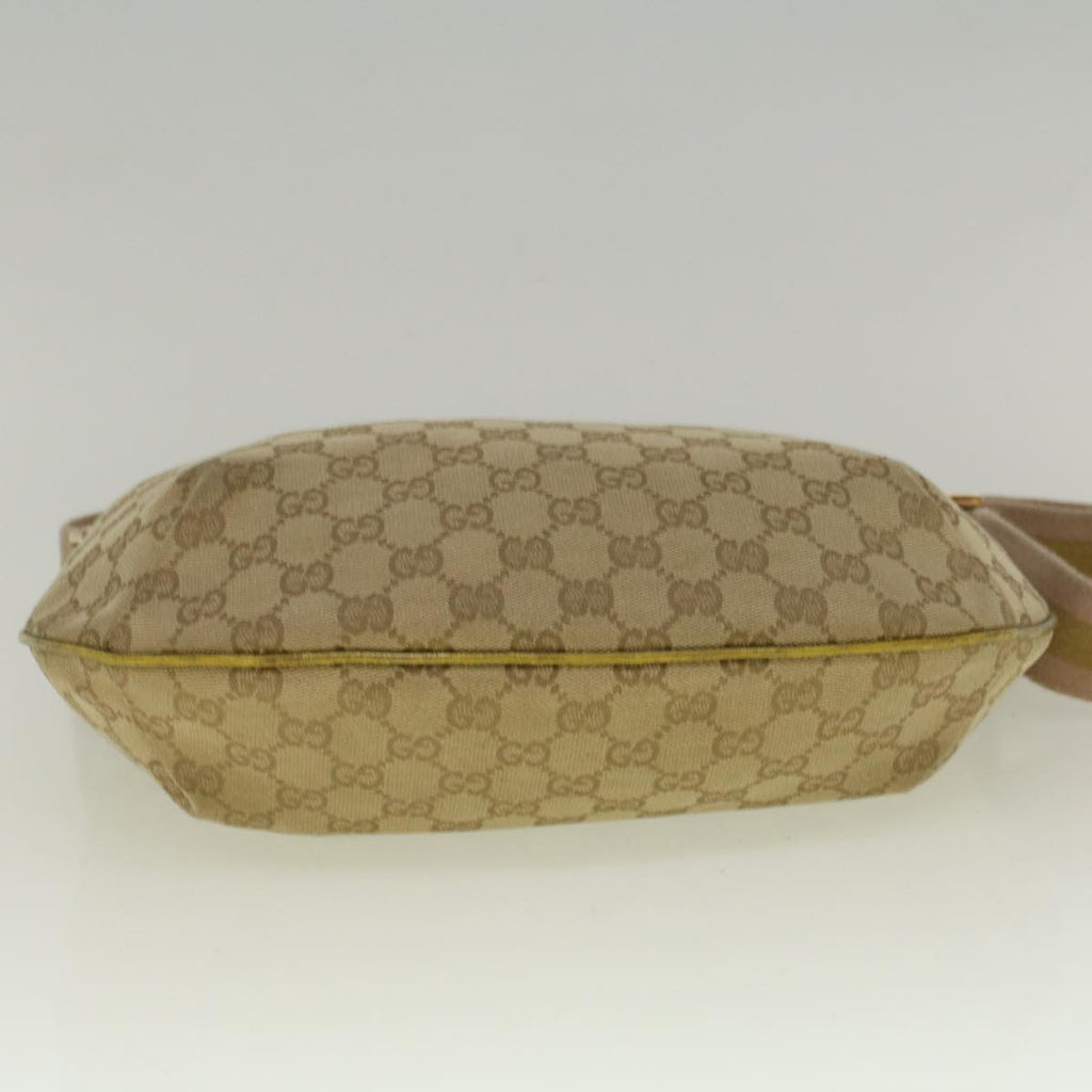 GUCCI GG Canvas Sherry Line Shoulder Bag Beige Gold 181092 58807