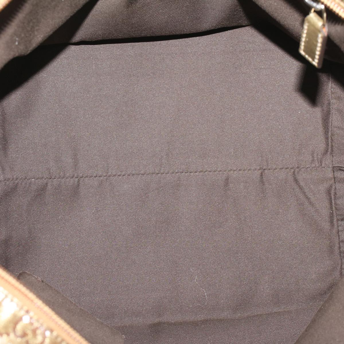 GUCCI GG Crystal Canvas Sherry Line Tote Bag Coated Canvas Gold 58809