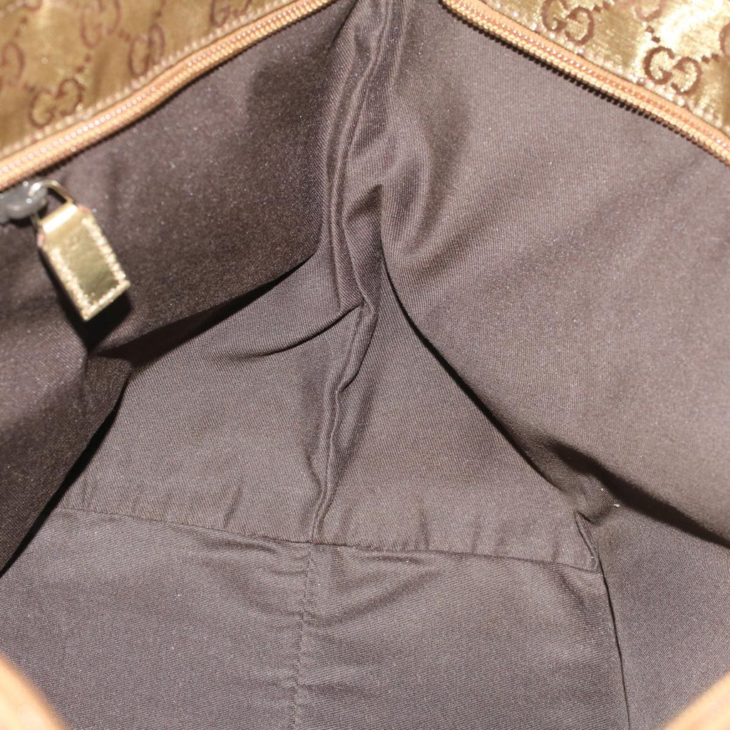 GUCCI GG Crystal Canvas Sherry Line Tote Bag Coated Canvas Gold 58809