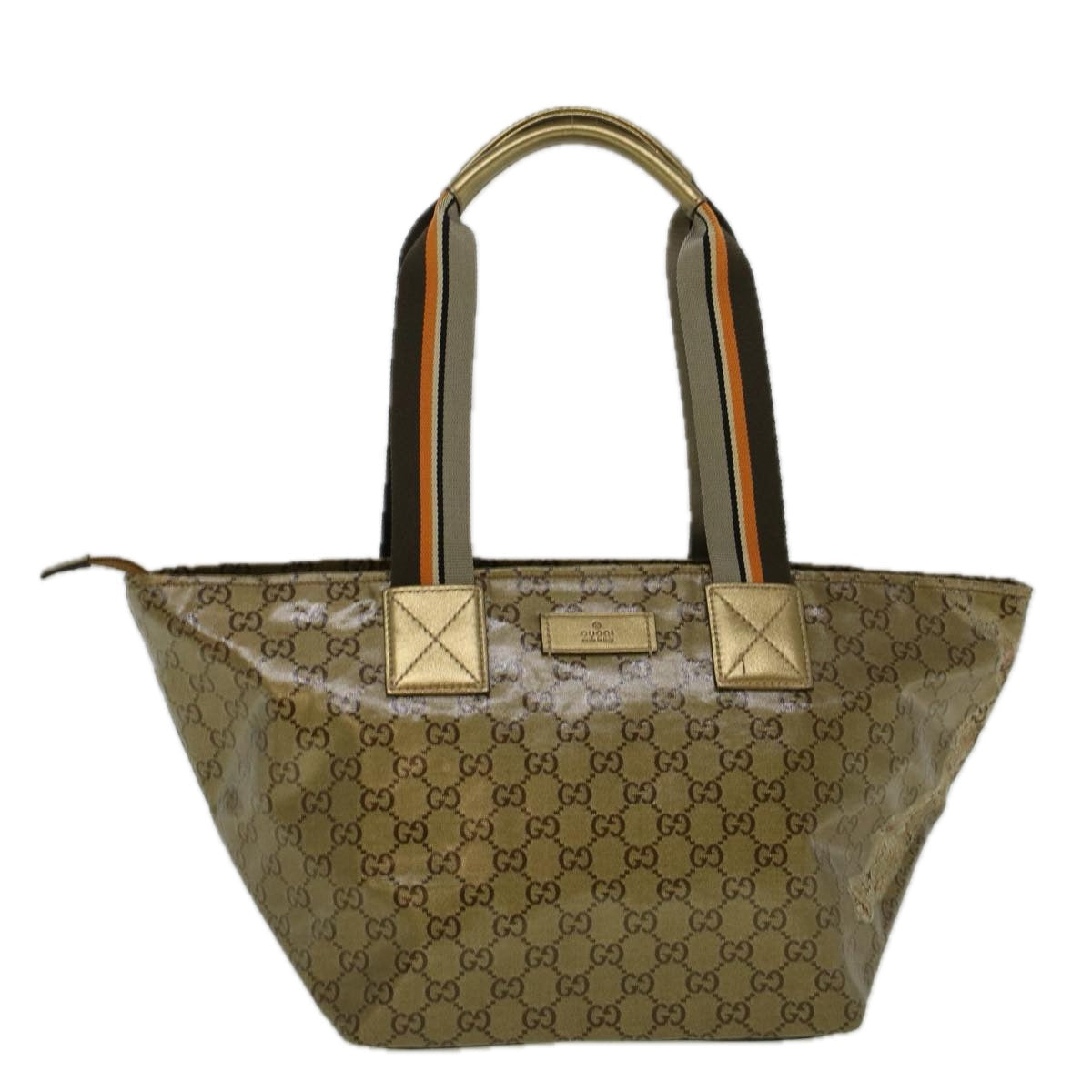 GUCCI GG Crystal Canvas Sherry Line Tote Bag Coated Canvas Gold 58809