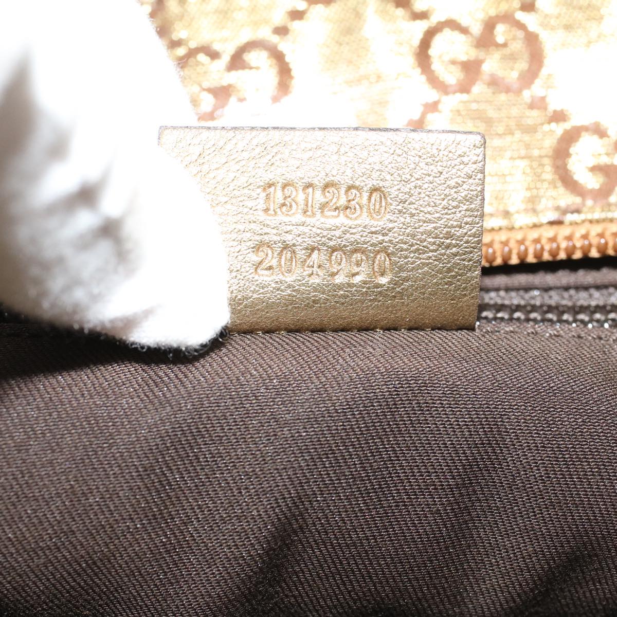 GUCCI GG Crystal Canvas Sherry Line Tote Bag Coated Canvas Gold 58809