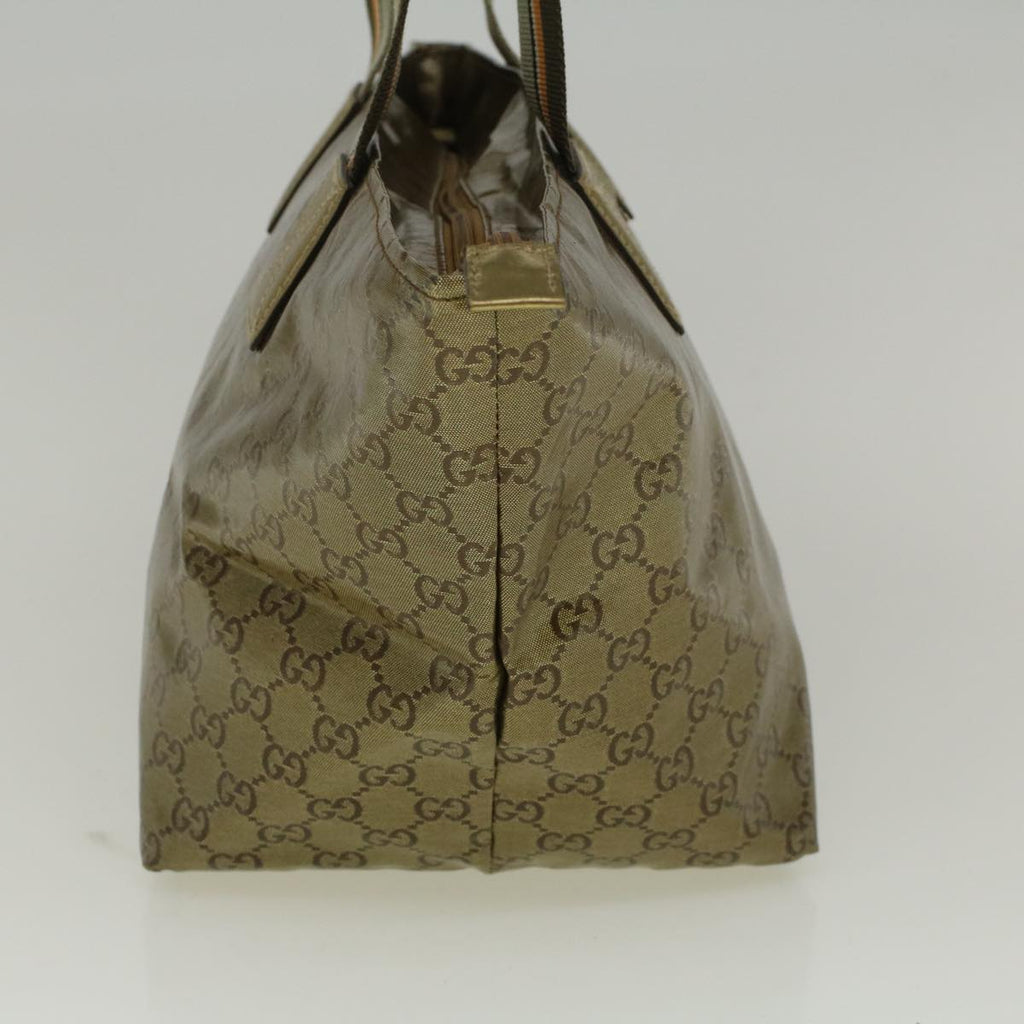 GUCCI GG Crystal Canvas Sherry Line Tote Bag Coated Canvas Gold 58809
