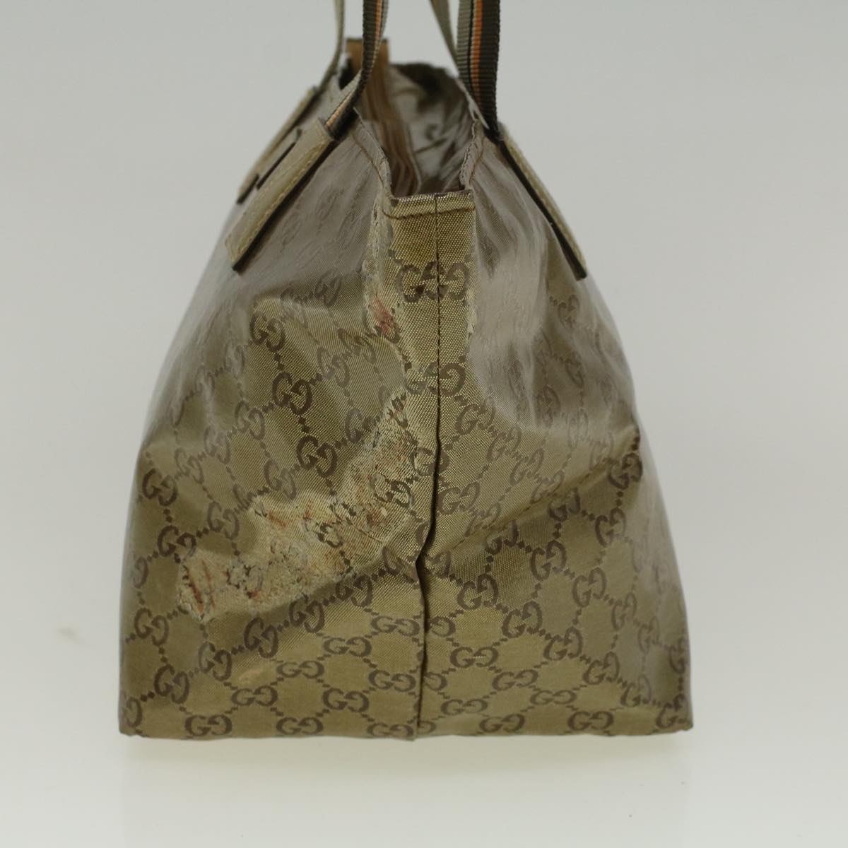 GUCCI GG Crystal Canvas Sherry Line Tote Bag Coated Canvas Gold 58809