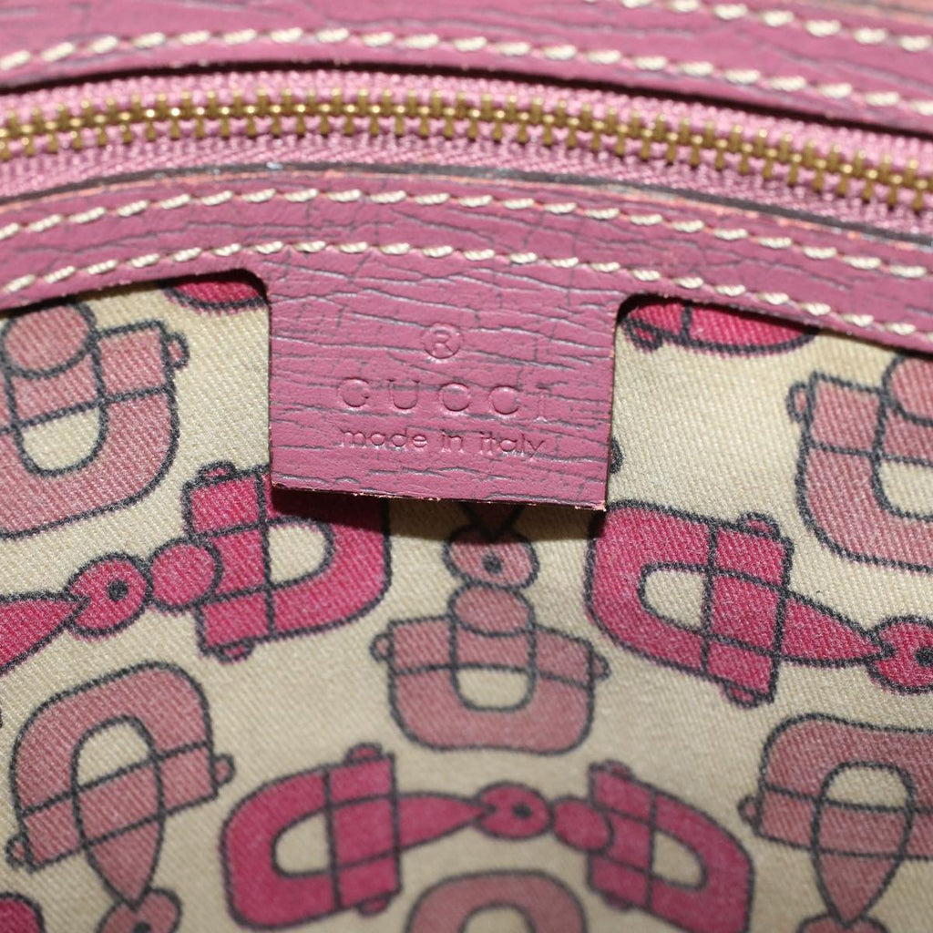 GUCCI GG Canvas Sherry Line Tote Bag Beige Pink 137396 58810