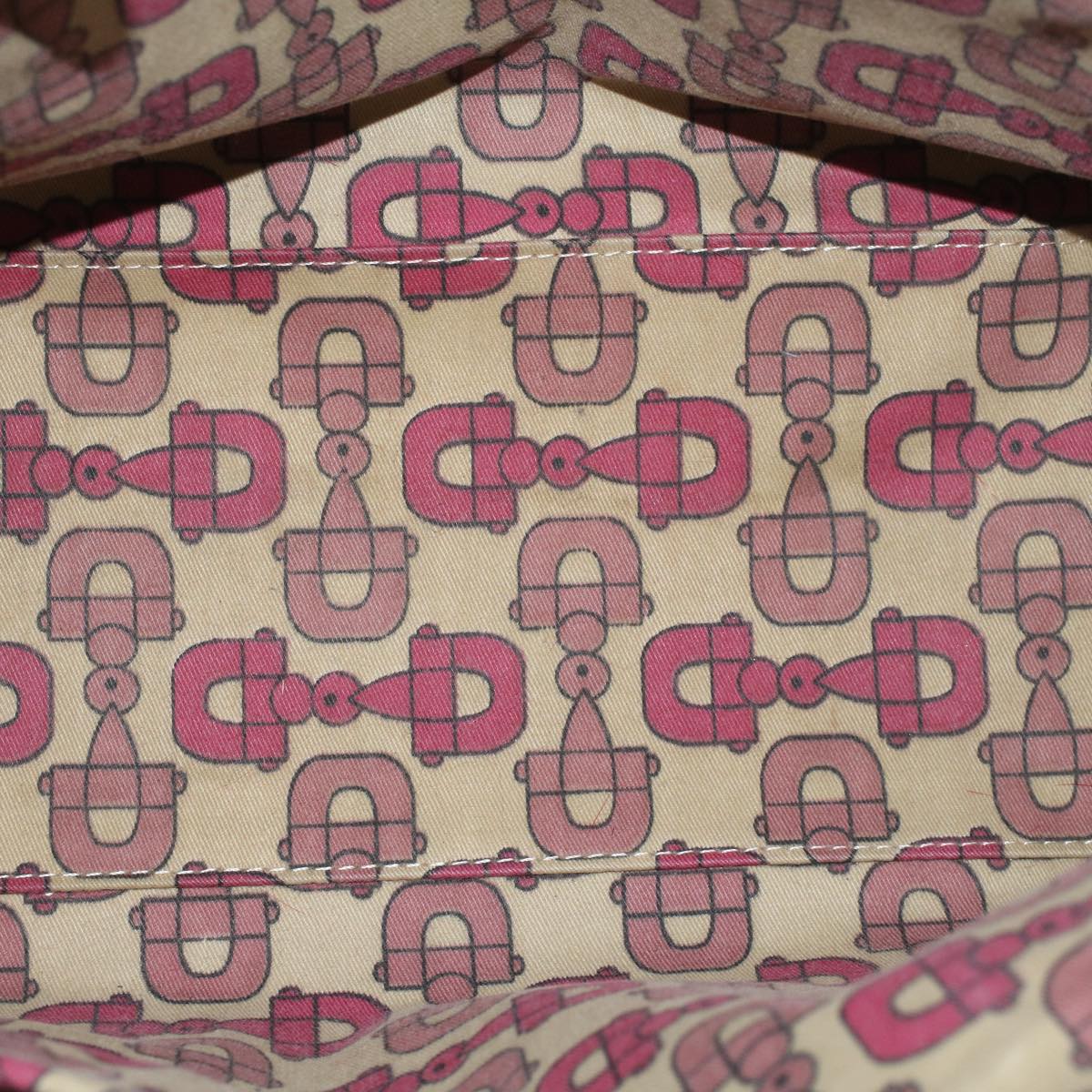 GUCCI GG Canvas Sherry Line Tote Bag Beige Pink 137396 58810