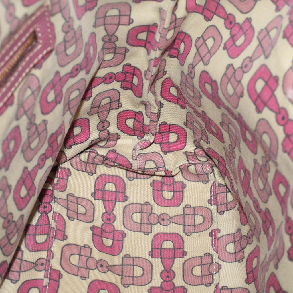 GUCCI GG Canvas Sherry Line Tote Bag Beige Pink 137396 58810