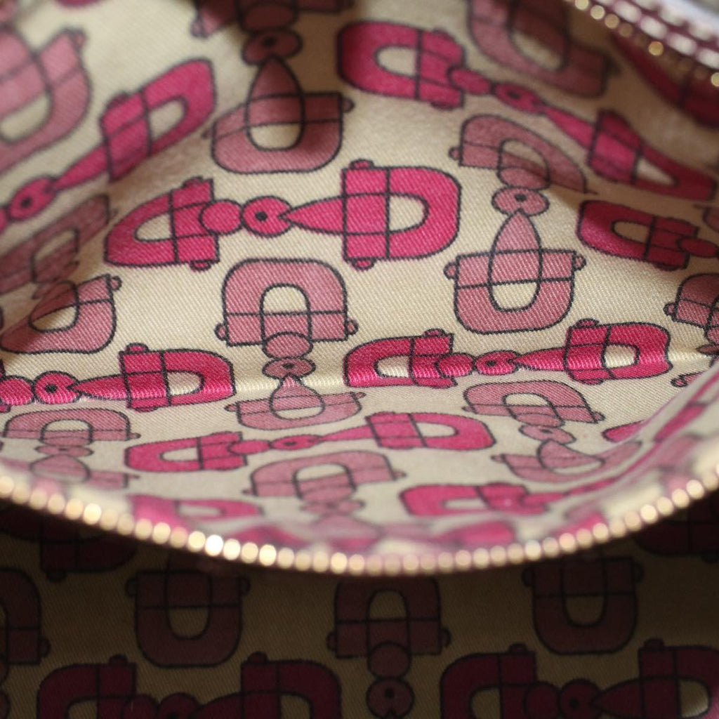GUCCI GG Canvas Sherry Line Tote Bag Beige Pink 137396 58810