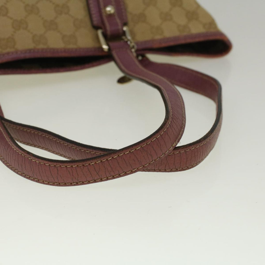 GUCCI GG Canvas Sherry Line Tote Bag Beige Pink 137396 58810