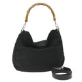 GUCCI Bamboo Shoulder Bag Nylon 2way Black 001 1998 1577 5 58813