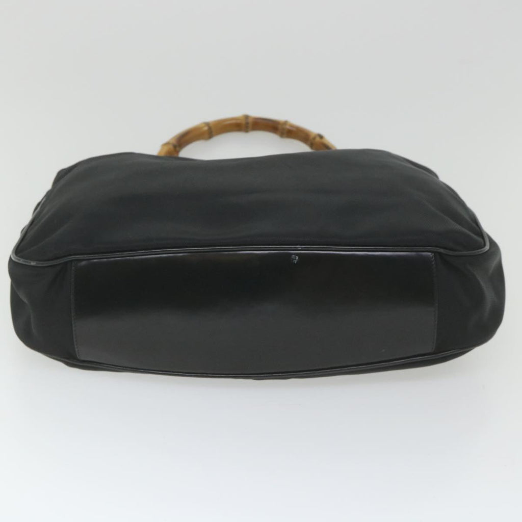 GUCCI Bamboo Shoulder Bag Nylon 2way Black 001 1998 1577 5 58813