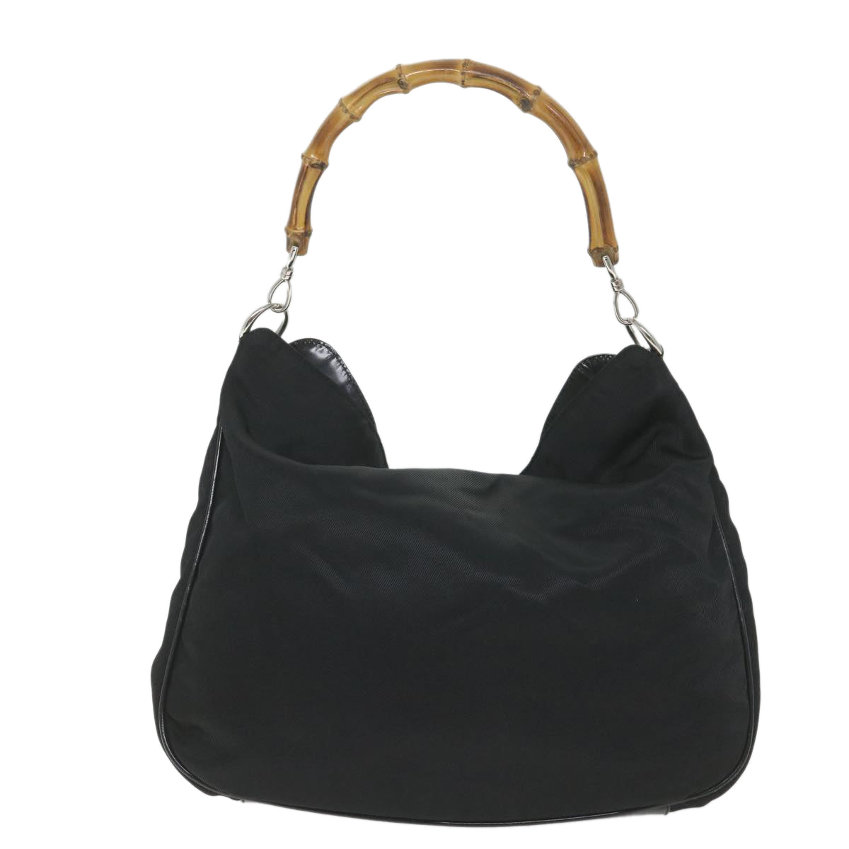 GUCCI Bamboo Shoulder Bag Nylon 2way Black 001 1998 1577 5 58813