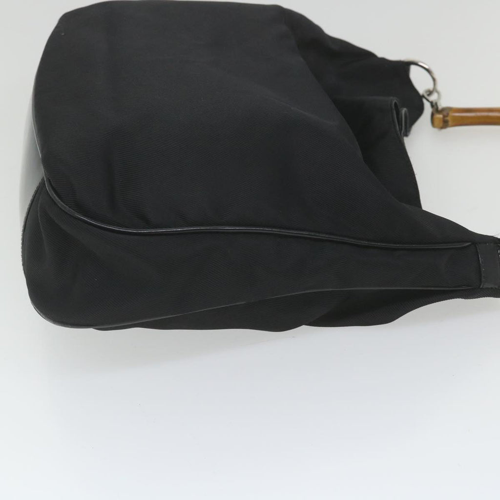 GUCCI Bamboo Shoulder Bag Nylon 2way Black 001 1998 1577 5 58813