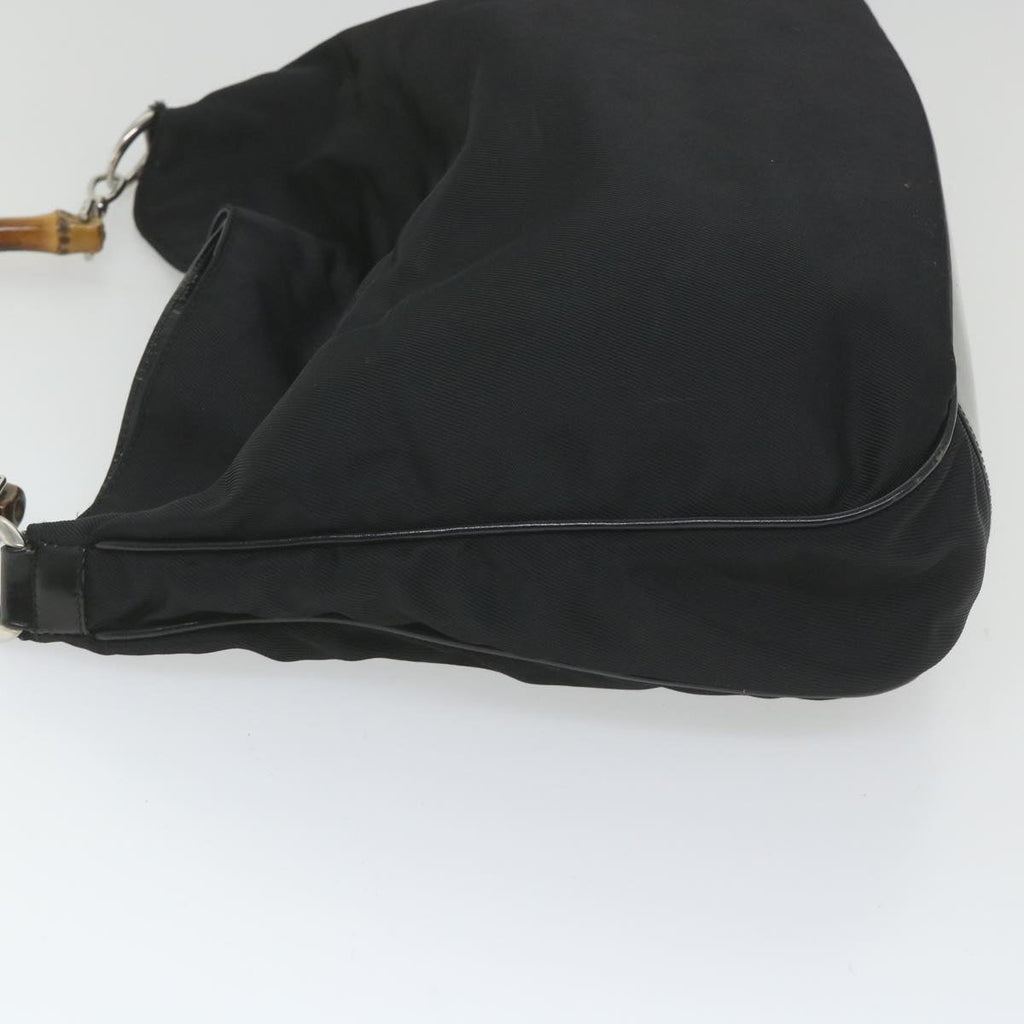 GUCCI Bamboo Shoulder Bag Nylon 2way Black 001 1998 1577 5 58813