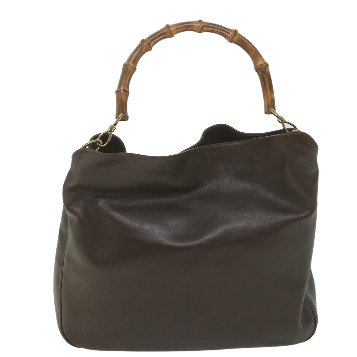 GUCCI Bamboo Shoulder Bag Leather Brown 001 1998 1577 58814