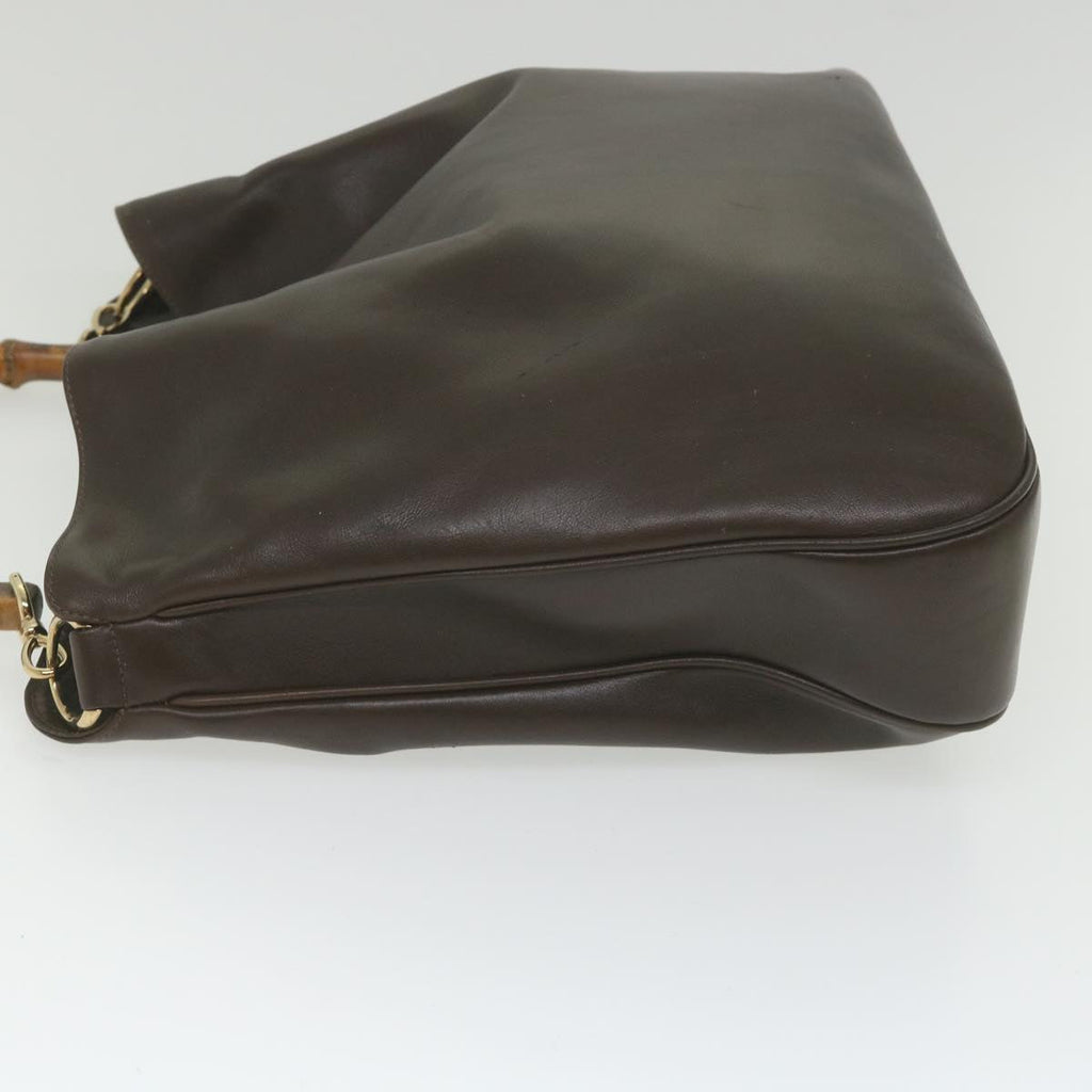 GUCCI Bamboo Shoulder Bag Leather Brown 001 1998 1577 58814