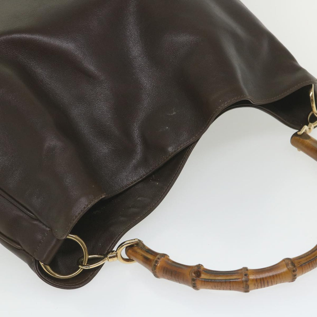 GUCCI Bamboo Shoulder Bag Leather Brown 001 1998 1577 58814