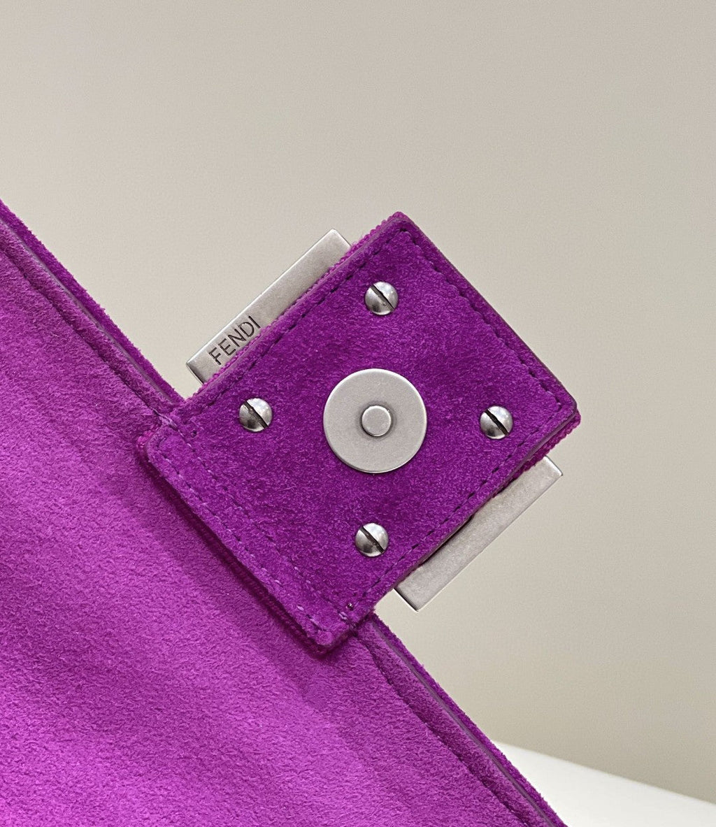 FI Baguette Chain MiGLAMI Purple FF Fabric Bag For Woman 14.5cm/6in 8BR793AHW5F1GEH