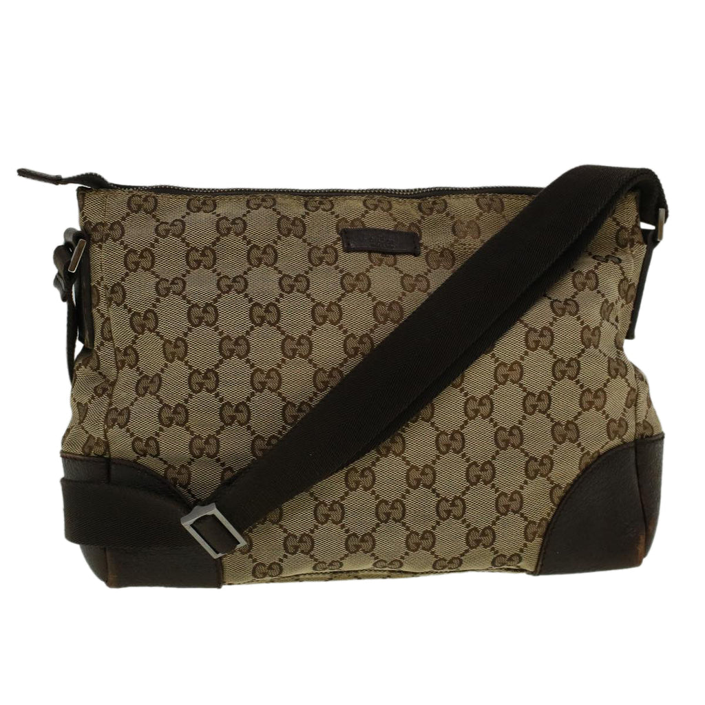 GUCCI GG Canvas Shoulder Bag Beige 114273 58917