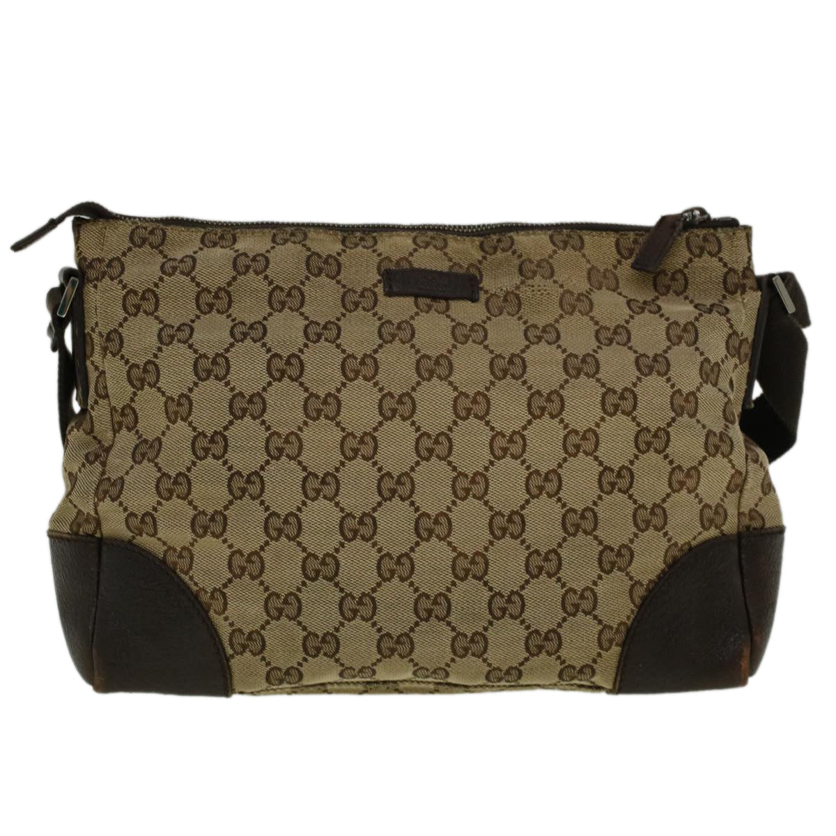 GUCCI GG Canvas Shoulder Bag Beige 114273 58917
