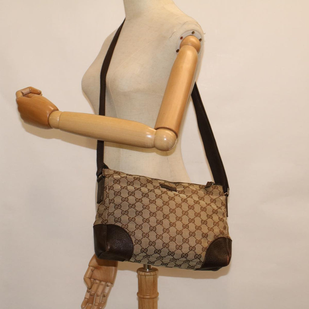 GUCCI GG Canvas Shoulder Bag Beige 114273 58917