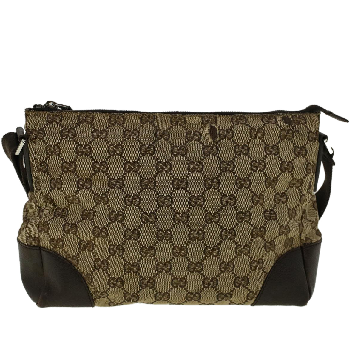 GUCCI GG Canvas Shoulder Bag Beige 114273 58917