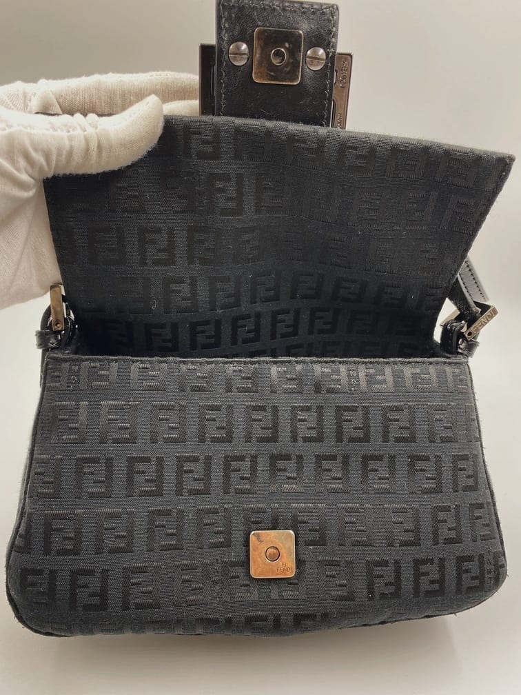 Fendi Zucca Baguette Bag - Black