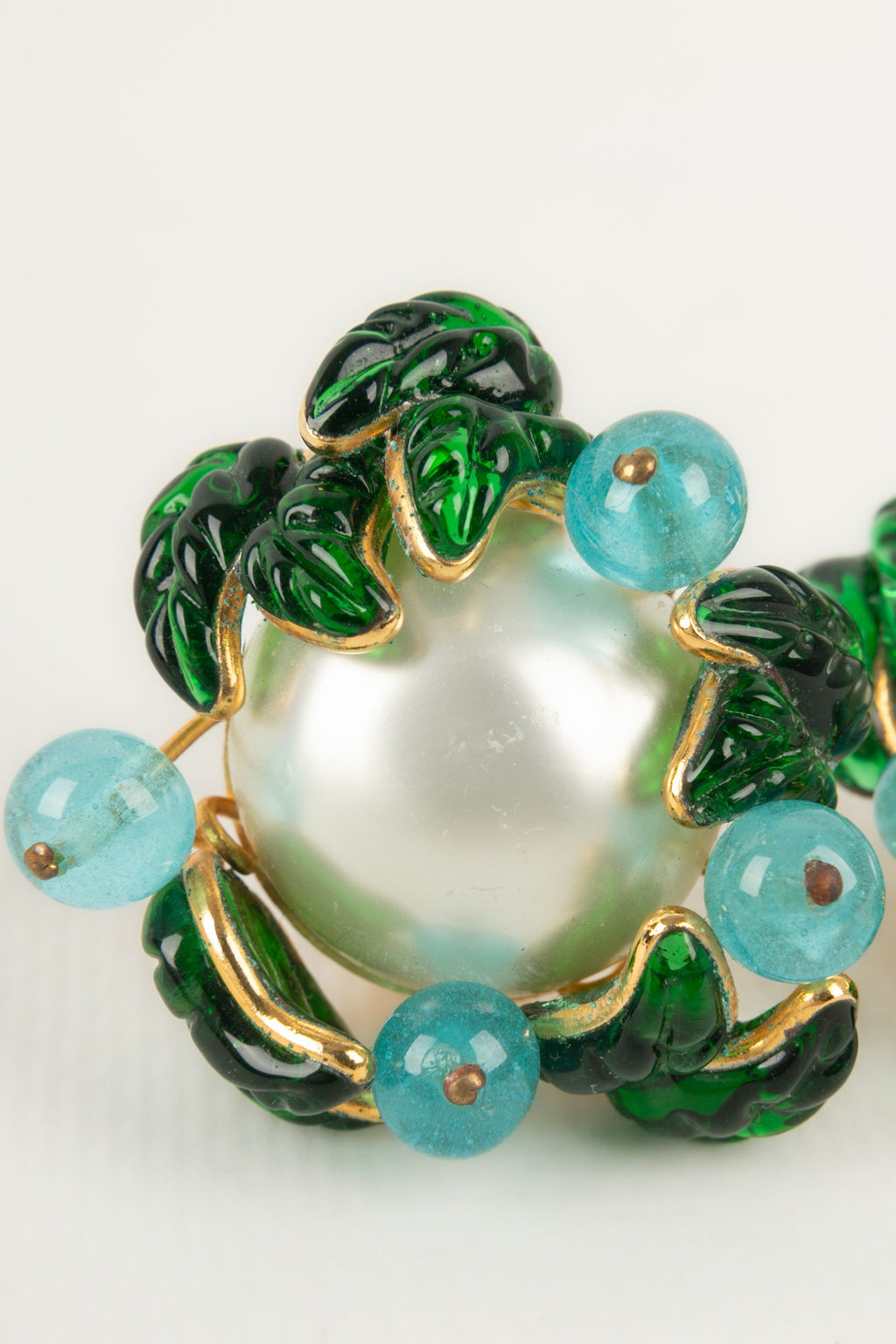 Boucles d'oreilles en pÃƒÆ’Ã‚Â¢te de verre Chanel