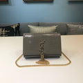 YSSL Kate Small Chain Bag With Tassel In Embossed Green For Women 7.8in/20cm YSL 