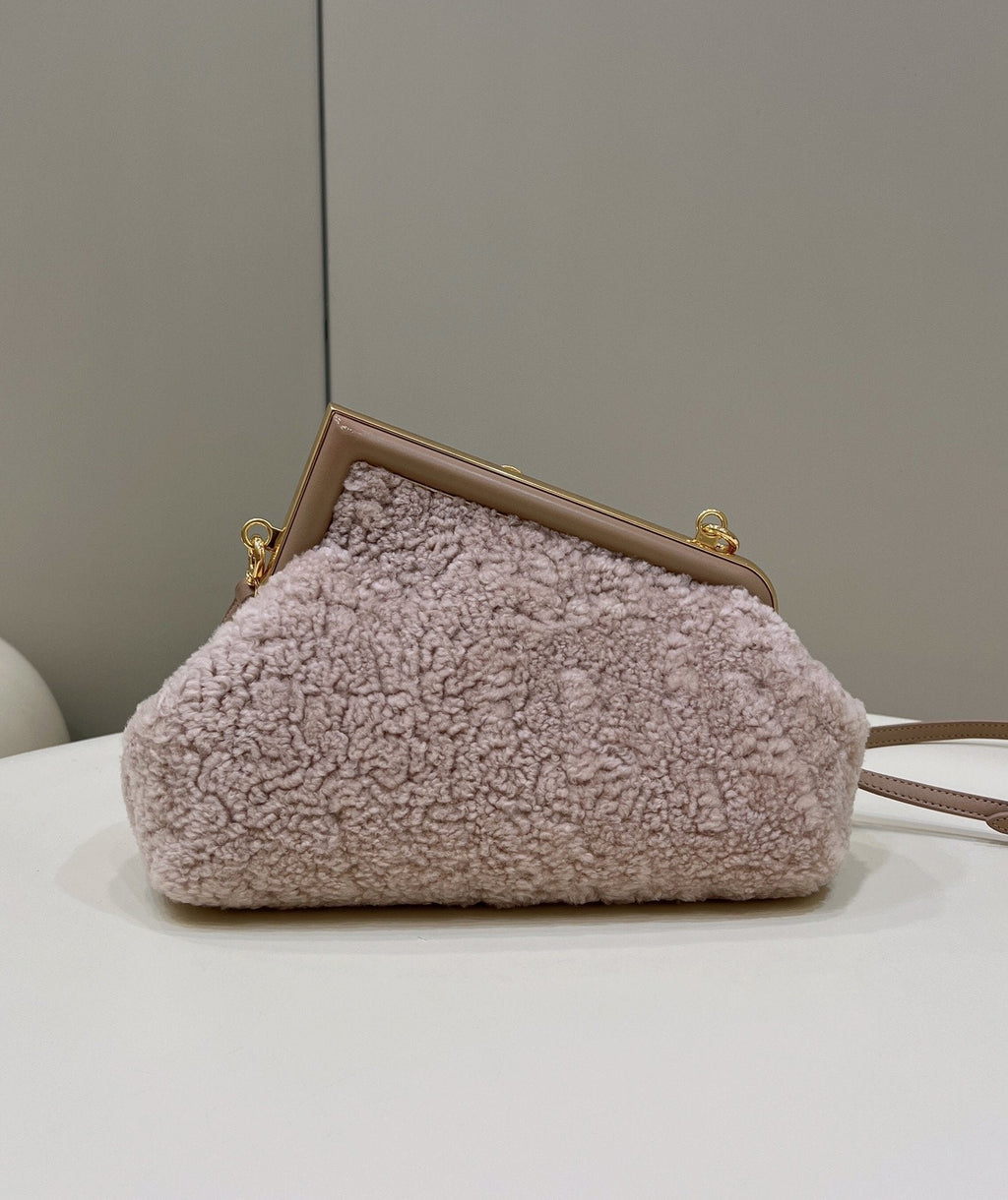 FI First Small Pink Mink Bag For Woman 26cm/10in