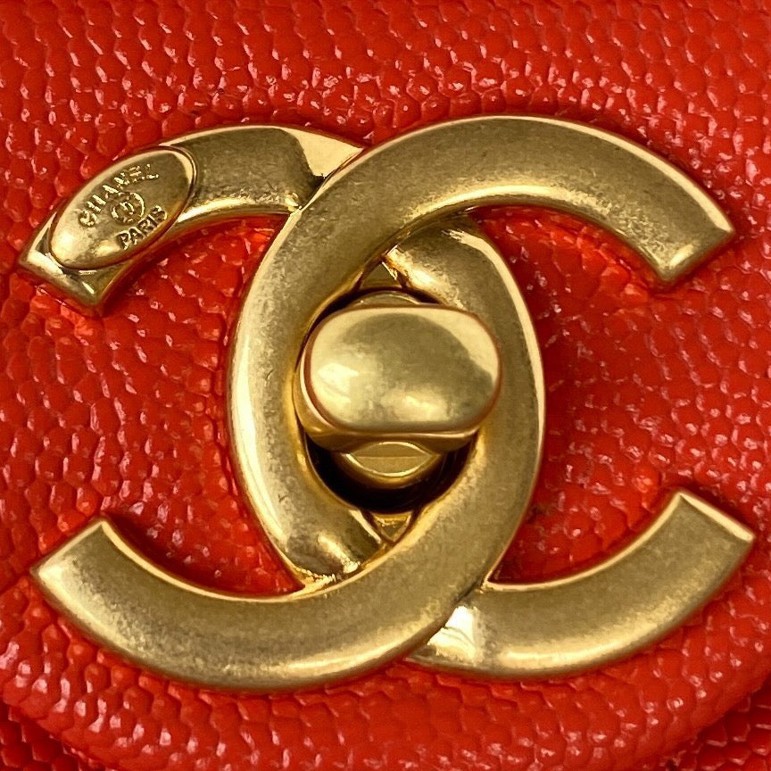 CHLMini Flap Bag With Top Handle Gold Hardware Red For Women, Women’s Handbags, Shoulder Bags 7.9in/20cm AS2431 