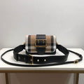 GLAMI Small Bridle House Check And Buckle Crossbody Black For Women, Bags 7.8in/20cm