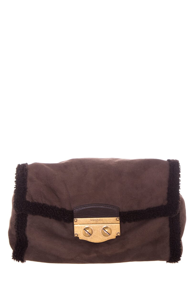 YSL Vintage Brown Shearling Handbag