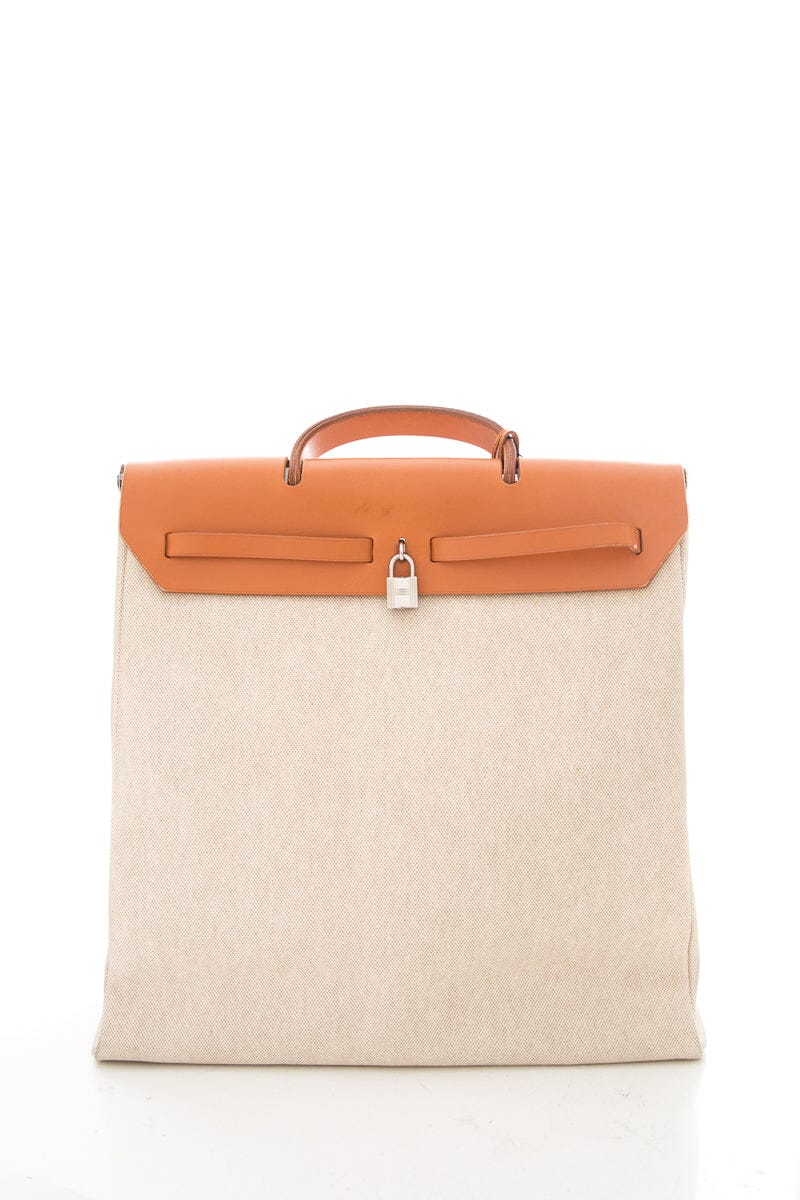 HermÃƒÆ’Ã‚Â¨s Brown Toile Herbag Backpack/ Handbag