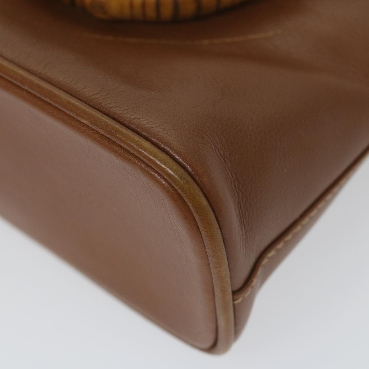 GUCCI Bamboo Hand Bag Leather 2way Brown 007 1014 0231 0 59000