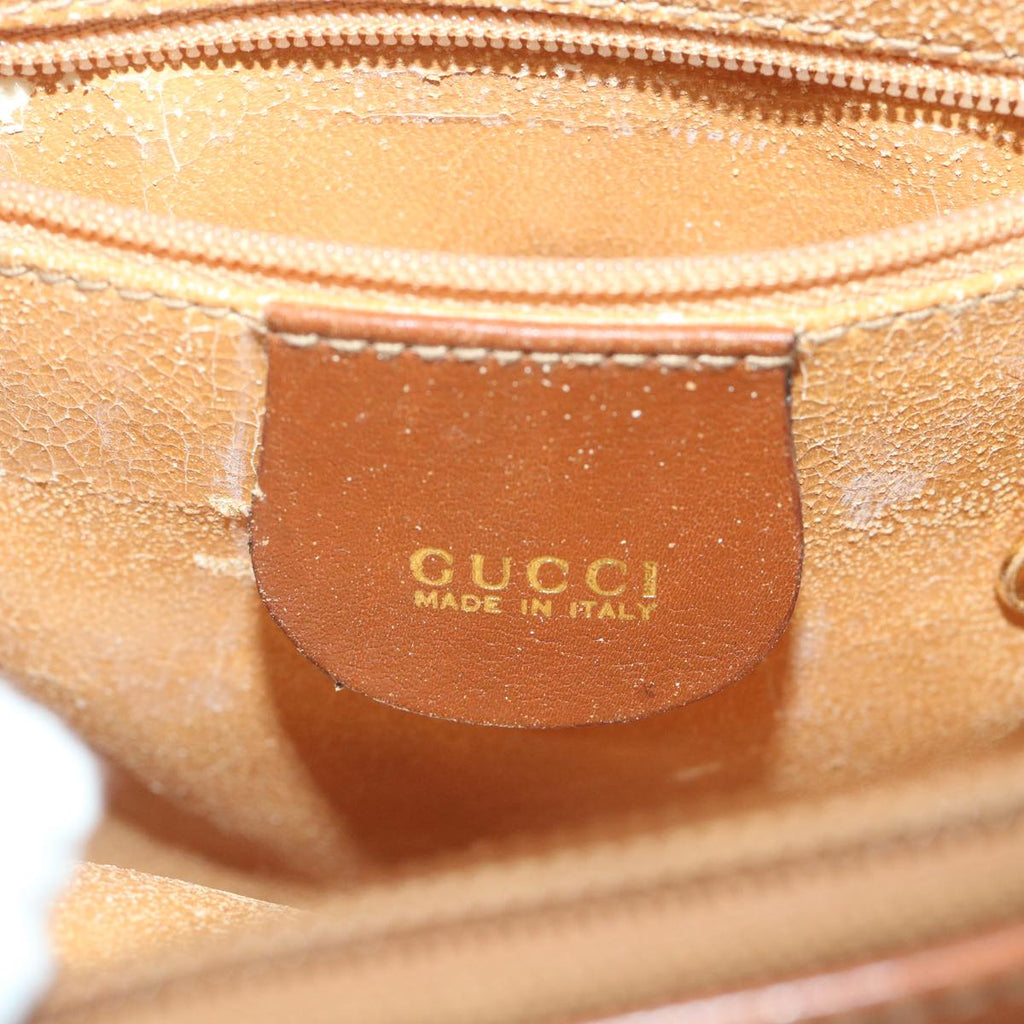 GUCCI Bamboo Hand Bag Leather 2way Brown 007 1014 0231 0 59000