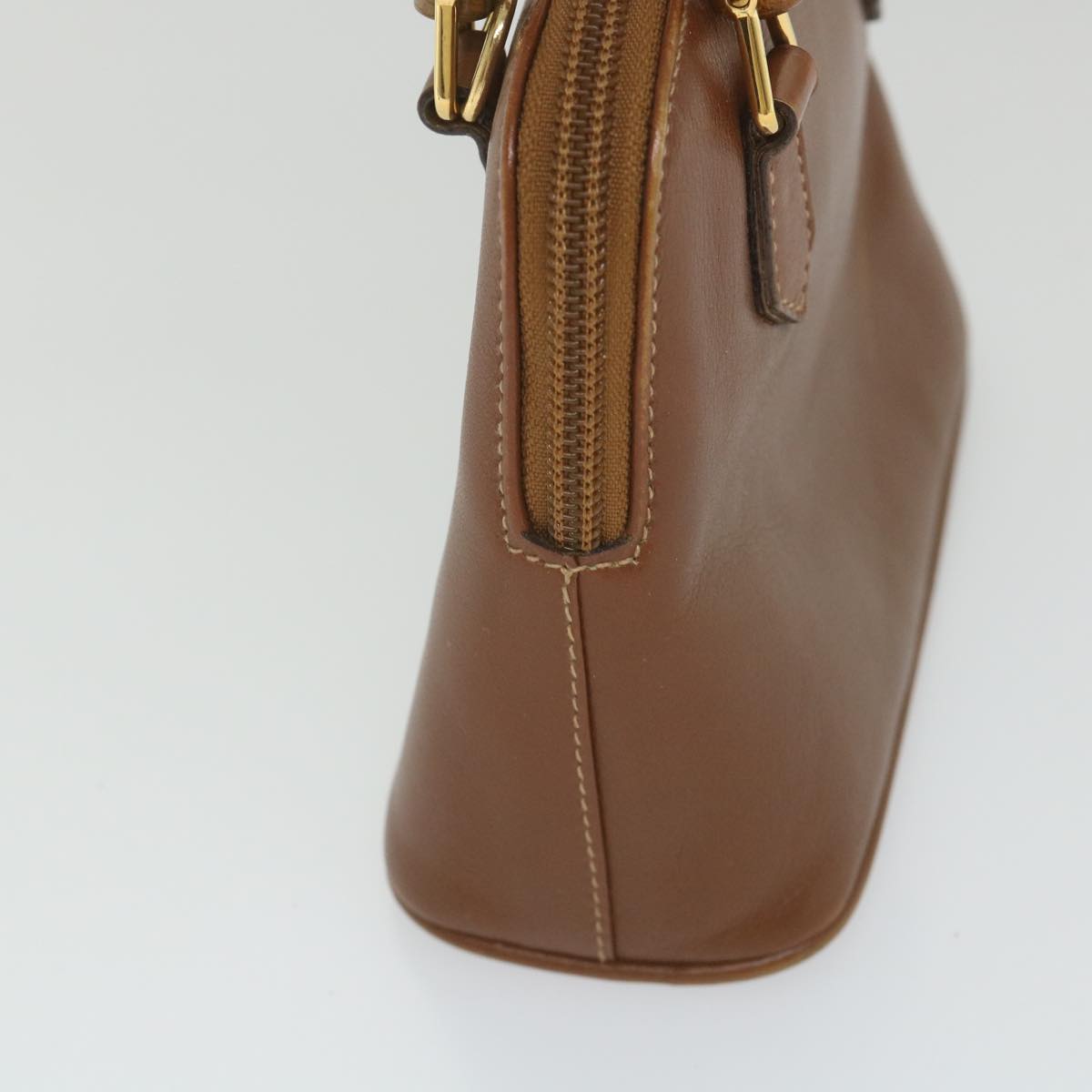 GUCCI Bamboo Hand Bag Leather 2way Brown 007 1014 0231 0 59000
