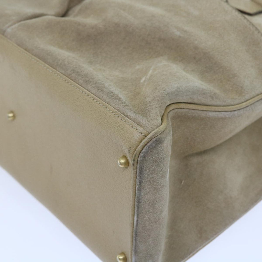 GUCCI Bamboo Shoulder Bag Suede 2way Beige 002 123 0322 59066