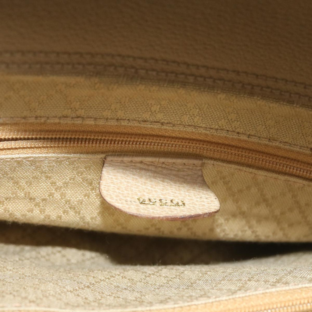 GUCCI Bamboo Shoulder Bag Suede 2way Beige 002 123 0322 59066