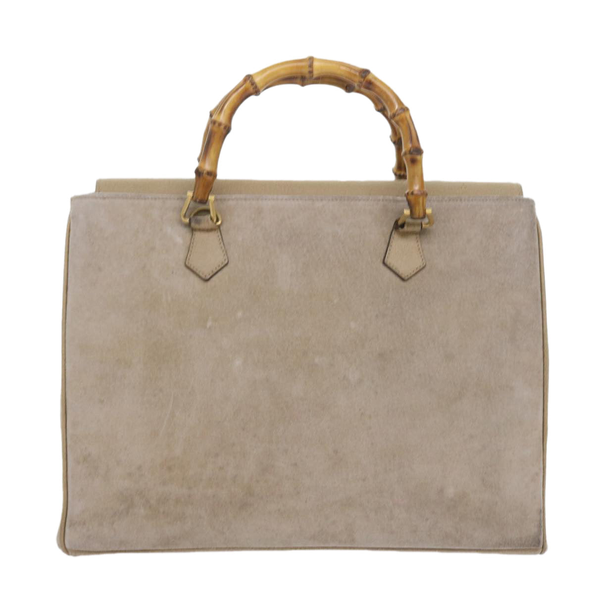 GUCCI Bamboo Shoulder Bag Suede 2way Beige 002 123 0322 59066