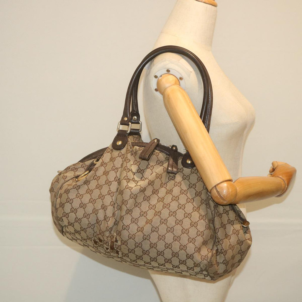 GUCCI GG Canvas Hand Bag Beige 223974 59072