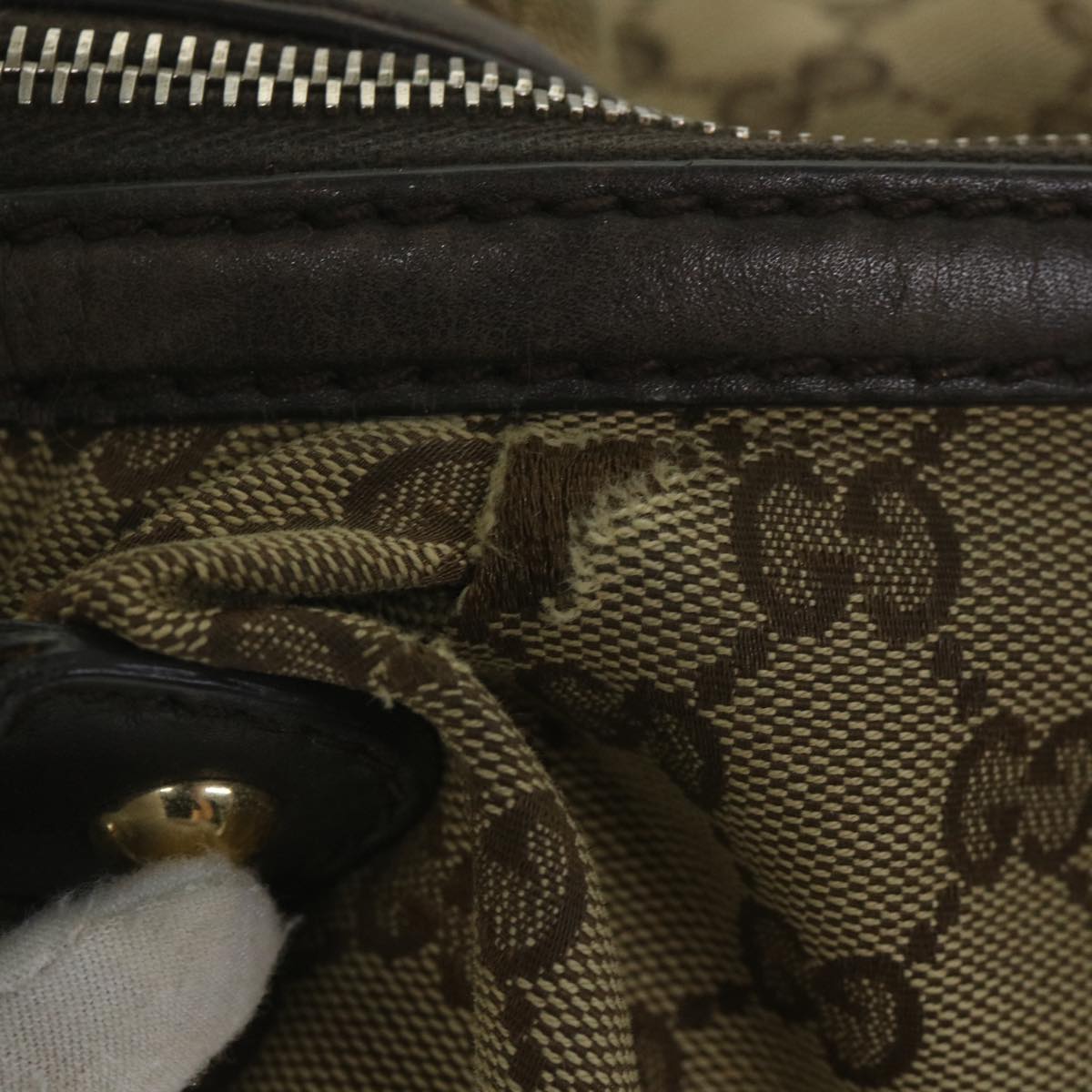 GUCCI GG Canvas Hand Bag Beige 223974 59072