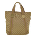 GUCCI GG Canvas Sherry Line Tote Bag Beige Gold pink 189669 59074