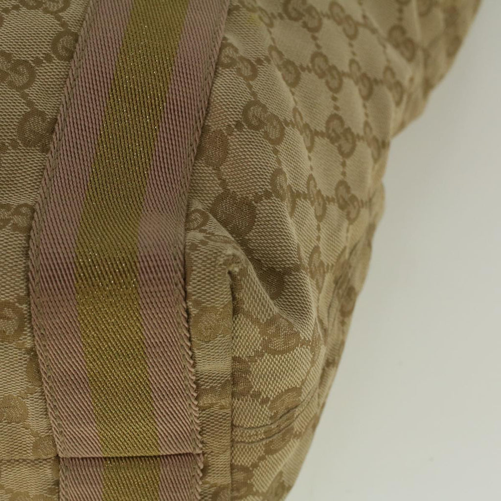 GUCCI GG Canvas Sherry Line Tote Bag Beige Gold pink 189669 59074