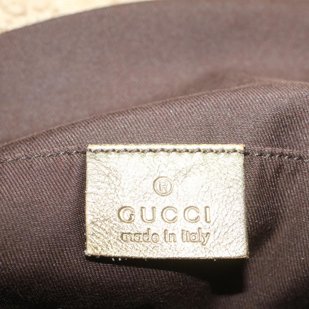 GUCCI GG Canvas Sherry Line Tote Bag Beige Gold pink 189669 59074